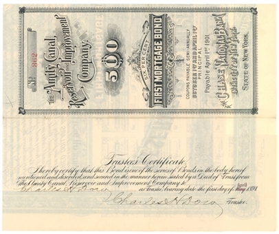 1891 Charles Dow Twice Signed Contract (PSA/DNA)